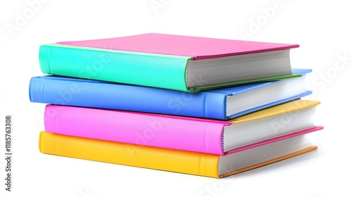 Wallpaper Mural Stack of colorful books isolated on white. Torontodigital.ca