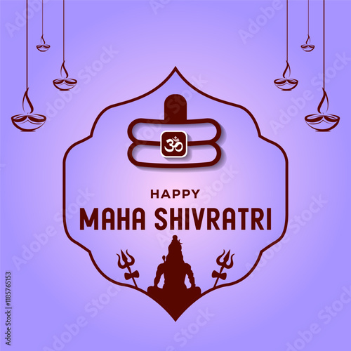 Traditional Festival Maha Shivratri poster Design Template Vector.