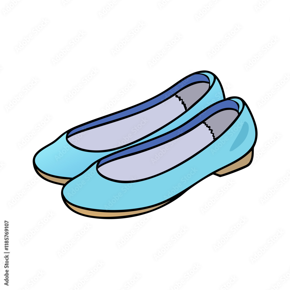 ballet flats vector icon, footwear vector illustration - simple illustration of ballet flats perfect for logos, and footwear-themed designs.
