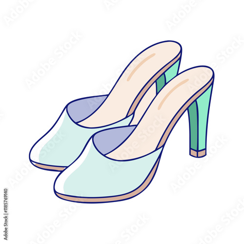 mules shoes vector icon, footwear vector illustration - simple illustration of mules shoes perfect for logos, and footwear-themed designs.