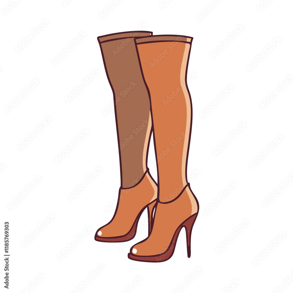thigh high boots vector icon, footwear vector illustration - simple illustration of thigh high boots perfect for logos, and footwear-themed designs. thigh high boots vector icon, footwear vector illustration - simple illustration of thigh high boots perfect for logos, and footwear-themed designs.
