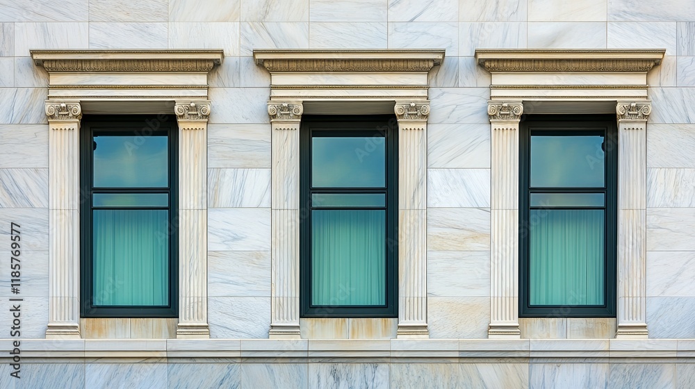 Fototapeta premium Federal Reserve building facade standing strong and secure, symbolizing economic stability and the central role of financial institutions in modern society.