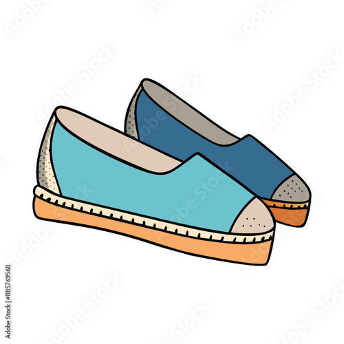espadrilles vector icon, footwear vector illustration - simple illustration of espadrilles perfect for logos, and footwear-themed designs.