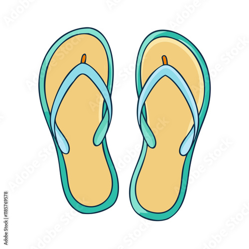 flip flops vector icon, footwear vector illustration - simple illustration of flip flops perfect for logos, and footwear-themed designs.