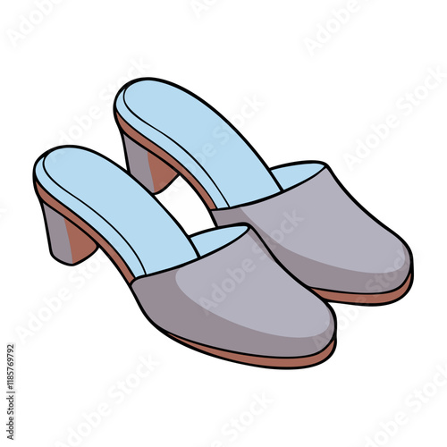 mules shoes vector icon, footwear vector illustration - simple illustration of mules shoes perfect for logos, and footwear-themed designs.