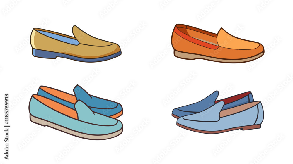 loafers vector icon, footwear vector illustration - simple illustration of loafers perfect for logos, and footwear-themed designs. loafers vector icon, footwear vector illustration - simple illustration of loafers perfect for logos, and footwear-themed designs.