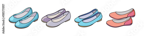 ballet flats vector icon, footwear vector illustration - simple illustration of ballet flats perfect for logos, and footwear-themed designs.