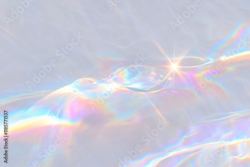 Organic Water Reflections with Holographic Flare and Rainbow Effect on White Wall