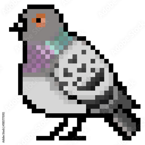 ドット絵, アニマルイラスト, カワラバト, 灰ゴマ
