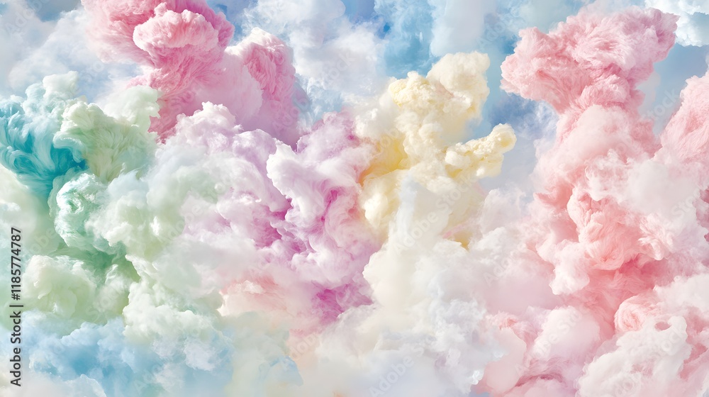 Fototapeta premium Pastel Cloudscape Dreamy Cotton Candy Colors