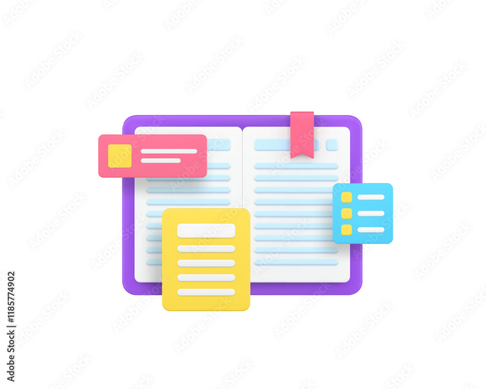 Planning and analyzing diary business notepad 3d icon realistic vector illustration. Schedule notebook agenda important appointment deadline checklist time management productivity organization Planning and analyzing diary business notepad 3d icon realistic vector illustration. Schedule notebook agenda important appointment deadline checklist time management productivity organization
