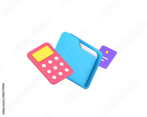 Business accounting financial document checking analyzing 3d icon realistic vector illustration. Economy calculating income wealth expenses earnings analysis management savings planning