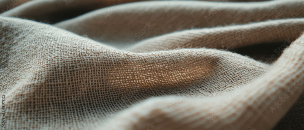 Woven linen texture creating a calming atmosphere in a neutral color palette Woven linen texture creating a calming atmosphere in a neutral color palette