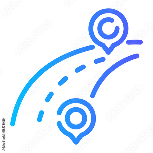 route Line Gradient Icon