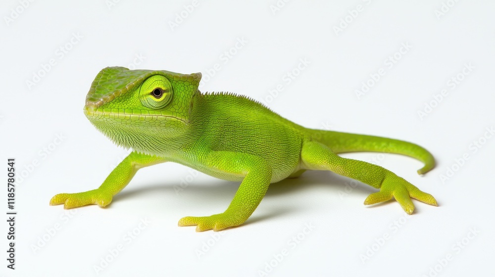 Obraz premium Exploring a vibrant green lizard's movement in nature close-up photography studio environment wildlife observation