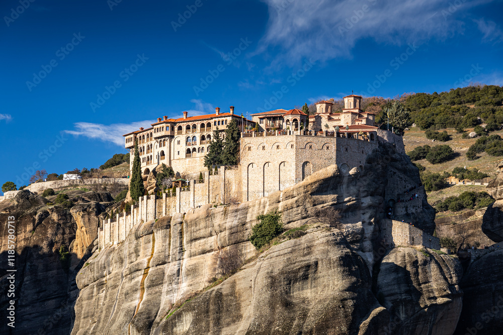 Monastery of Varlaam in Meteora. Amazing view of second biggest orthodox monastery in Meteora, Greece.