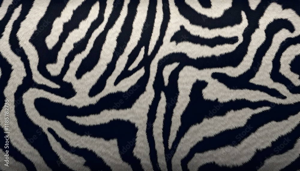 A vibrant zebra print fabric featuring a seamless design of bold black and white stripes