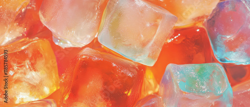 Colorful fruit punch with vibrant ice cubes for a festive atmosphere at a summer party