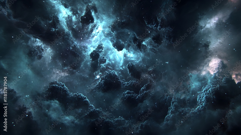 Fototapeta premium Dark Nebula Cosmic Clouds Space Background