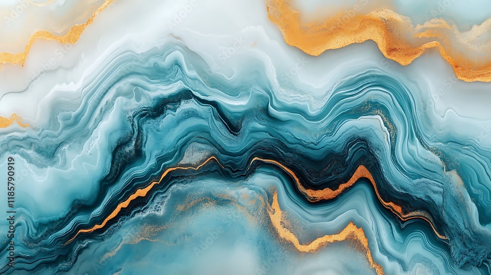 Abstract teal gold marble texture background design Abstract teal gold marble texture background design