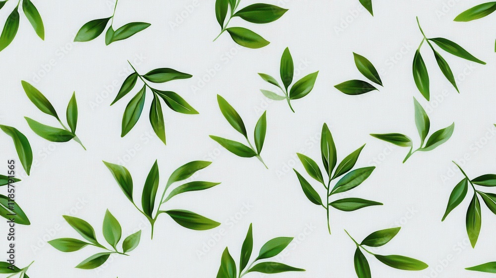 Obraz premium Modern Pattern of Palm Leaves and Flowers: A Tropical Fusion of Nature's Beauty and Contemporary Design