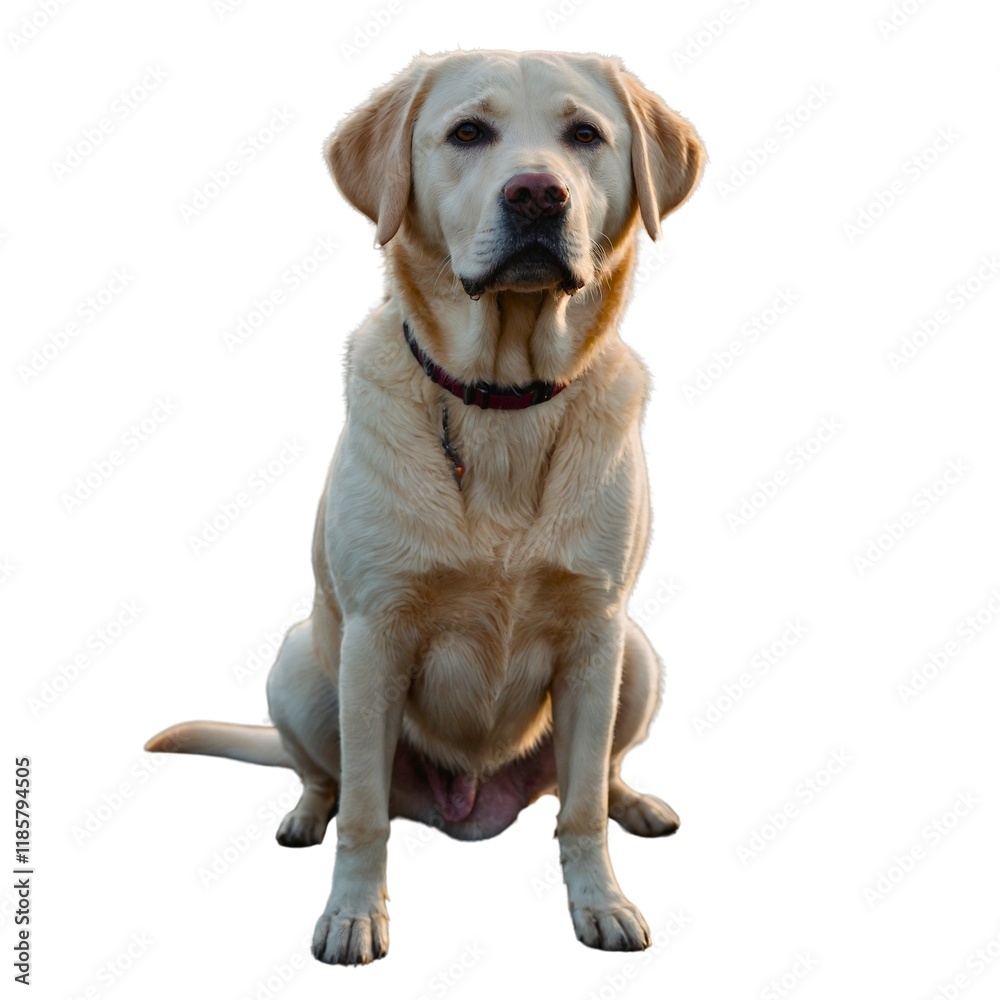 Golden retriever puppy sitting looking with curiosity isolated on transparent background A young yellow Labrador Retriever puppy stands attentively on an earthen surface, gazing upward with a look of
Golden retriever puppy sitting looking with curiosity isolated on transparent background A young yellow Labrador Retriever puppy stands attentively on an earthen surface, gazing upward with a look of