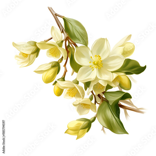 Wallpaper Mural Winter Jasmine Flowers Clipart Vector Illustration Torontodigital.ca