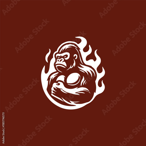 Gorilla flaming logo photo