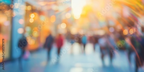 Defocused abstract background showcasing a street scene  creating a blurred visual effect that emphasizes the beauty of the street environment in an artistic and intriguing manner.