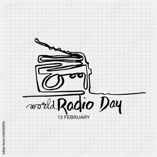 World radio Day, 13 February, Poster and banner vector