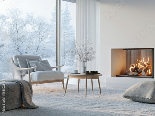 Cozy Winter Living Room Fir...