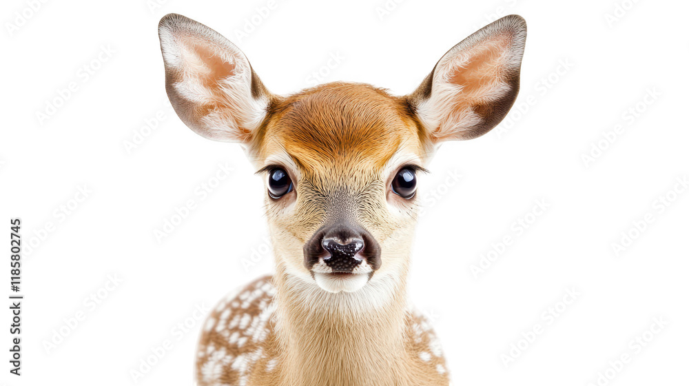 Obraz premium Majestic portrait of a deer, closeup exploration of wildlife beauty in nature's embrace