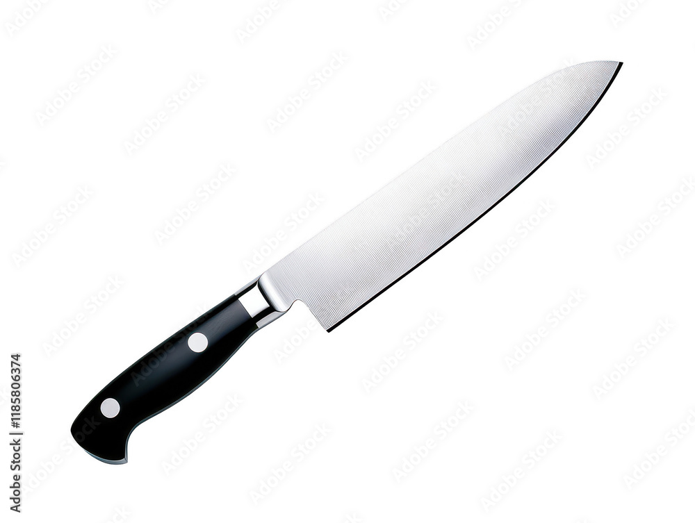 Sleek black knife on dark background, a study in sharpness and design Sleek black knife on dark background, a study in sharpness and design