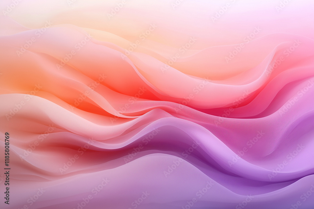 Obraz premium 柔らかなパステルカラーの流れる波模様 – 優雅でロマンチックな抽象アート