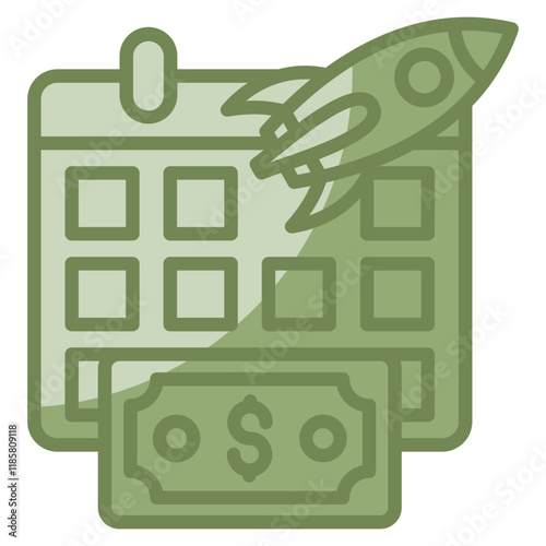 Fiscal Year Start Icon Element For Design