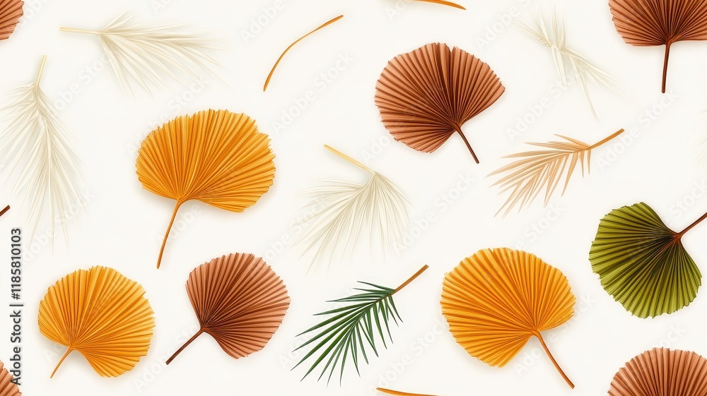 Obraz premium Fan Palm Tropical Leaves Against a Soft Light Background for a Fresh and Lush Aesthetic