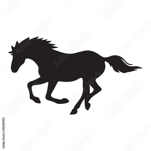  silhouette of a running horse, Drawing the silhouette of horse , Horse Icon 