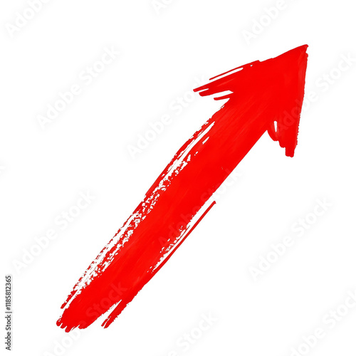 Wallpaper Mural Red Brush Stroke Arrow Upward, Isolated on White Background, Growth, Direction, Progress, arrow, upward, graphic Torontodigital.ca