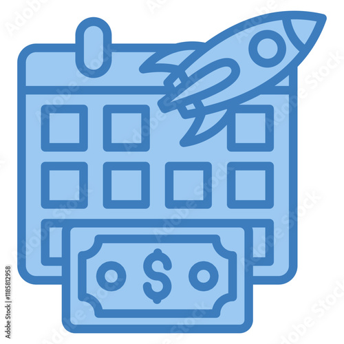 Fiscal Year Start Icon Element For Design