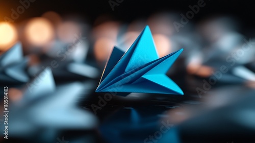 Blue Origami Star: Standing Out from the Crowd photo