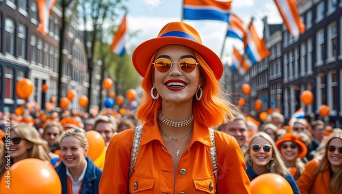 Vibrant Kingsway celebration in the Netherlands, capturing the essence of Amsterdam during the King's Day national Dutch holiday.