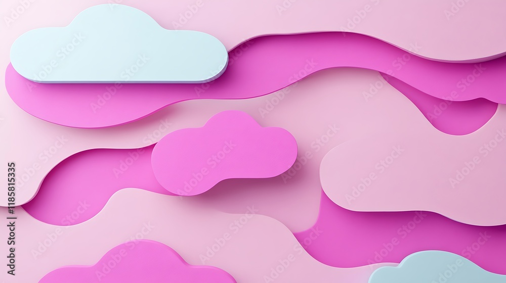 Obraz premium Abstract Pink and Blue Cloud Shapes Background