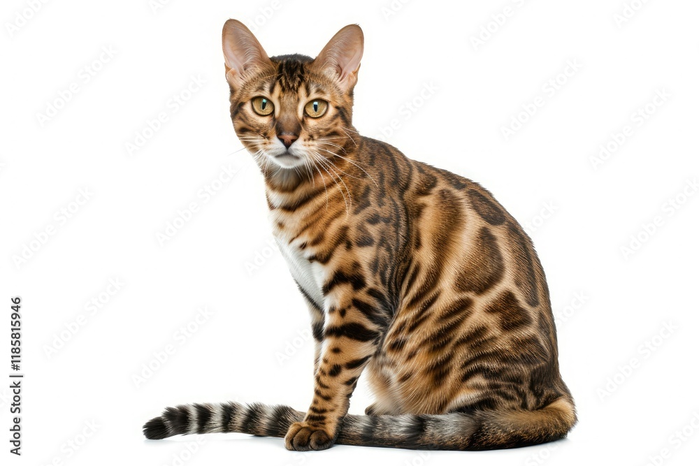 Pixel Perfect Image of Portrait of a Bengal Cat Sitting Isolated on Transparent Background Pixel Perfect Image of Portrait of a Bengal Cat Sitting Isolated on Transparent Background