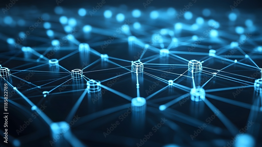 Obraz premium Global Network Connection Digital Technology Abstract Data Cyber Space D Render
