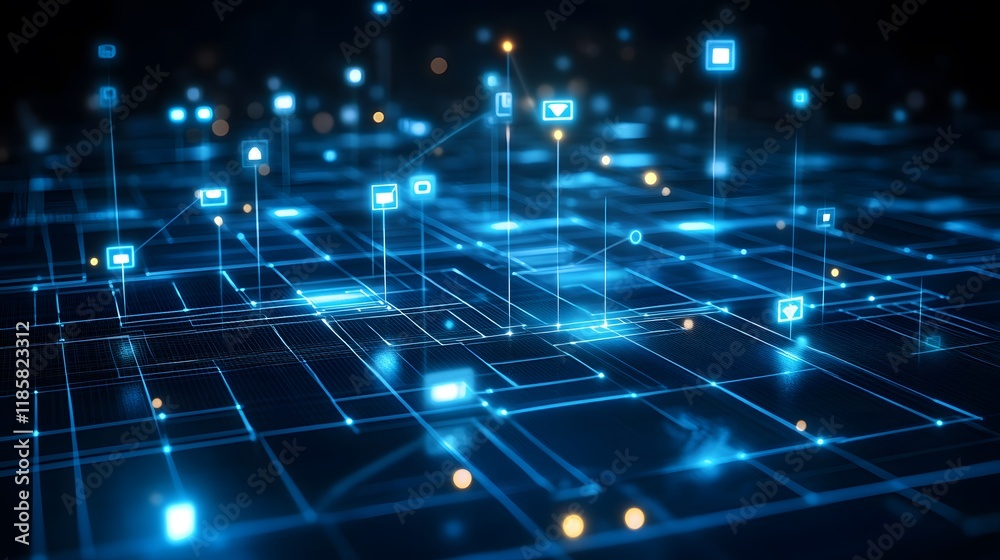 Global Network Digital Technology Abstract Data Flow Global Network Digital Technology Abstract Data Flow