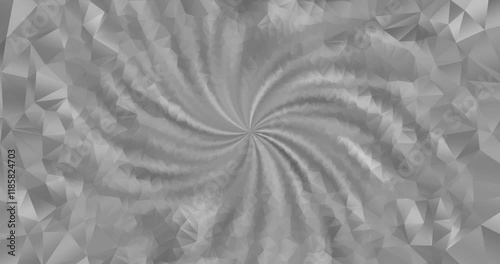 Spiral motion effect created with geometric shapes in grayscale aesthetic