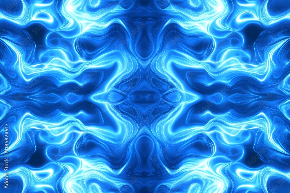 Fototapeta premium Abstract Blue Swirling Liquid Light Pattern Design