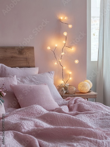 Serene Pink Bedroom Decor W...