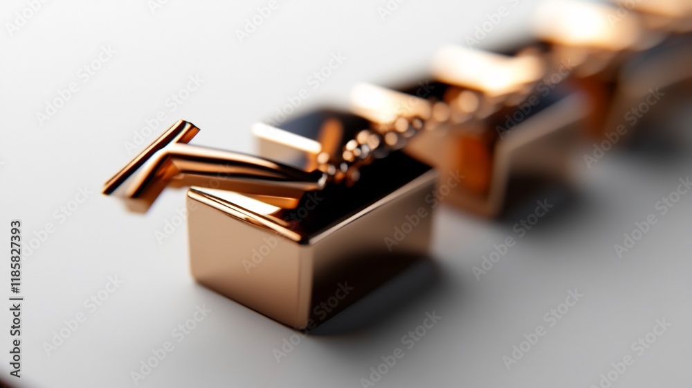 Rose Gold Razor and Cubes: A Luxurious Minimalist Design Rose Gold Razor and Cubes: A Luxurious Minimalist Design