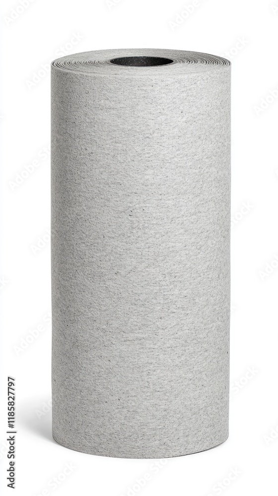 Large Industrial Roll of Gray Paper Towel Isolated on White Background for Commercial and Household Cleaning Applications Large Industrial Roll of Gray Paper Towel Isolated on White Background for Commercial and Household Cleaning Applications